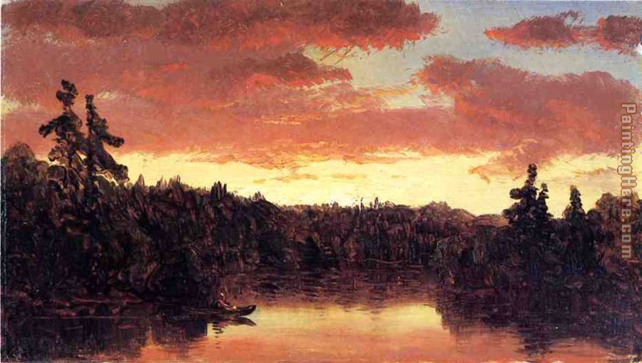 Sunset on Lake George painting - Sanford Robinson Gifford Sunset on Lake George art painting
